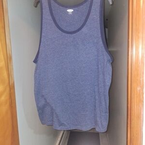 Old Navy Blue Heather Tank Top with Navy Trim